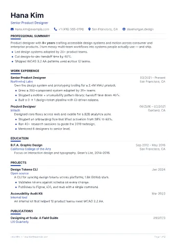Meridian resume template preview