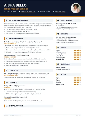 Neon Creative resume template preview