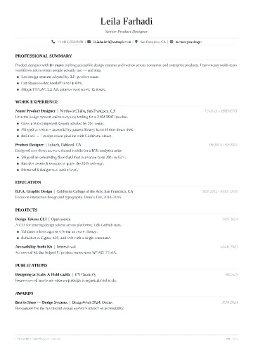 Professional Clean resume template preview