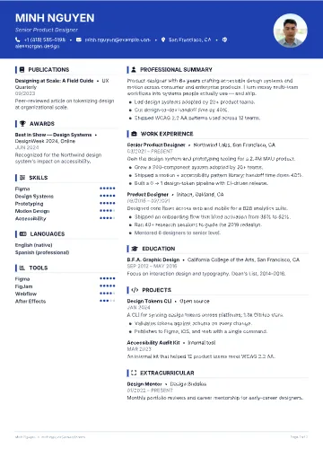 Split Accent Grid resume template preview